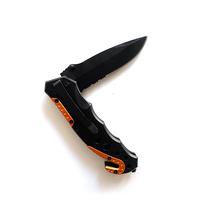 Couteau de poche multifonctionnel à manche en aluminium 3cr13 Couteau de chasse de camping à lame pliante semi-dentelée avec coupe-corde