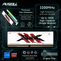 PUSKILL RGB DDR4 8GB/16GB/32GB 3200MHz/3600MHz Gaming Desktop Memory RAM