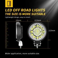 HYNBYZJ H-Y-33 9-30V 4000 Lumens Phare de travail LED rond pour voiture, phares avant et projecteurs LED pour camion, phare LED tout-terrain