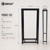 Support de rangement pour bûches en fer noir, robuste, pour bois de chauffage, intérieur/extérieur, pour patio, cour, ferme