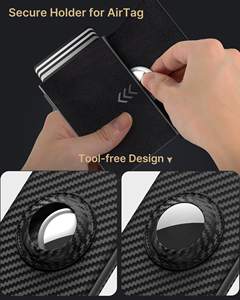 Compatible con <span class=keywords><strong>Apple</strong></span> AirTag, Bloqueo RFID, Diseño Delgado y Minimalista - Capacidad para 14 Tarjetas |   Ventana de identificación |   Compartimento para Efectivo - Product Image 4