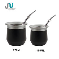 Ensemble de tasses à yerba maté avec logo personnalisé, 175 ml/270 ml, en acier inoxydable à double paroi