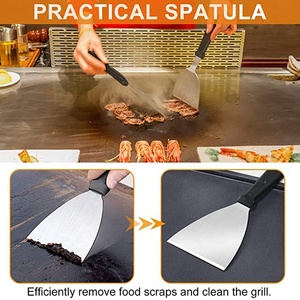 <span class=keywords><strong>Kit</strong></span> de <span class=keywords><strong>Barbecue</strong></span> en acier inoxydable, 23 pièces, ensemble de spatules à Plancha avec sac de rangement, ustensile de <span class=keywords><strong>Barbecue</strong></span> pour plaque chauffante de Camping Teppanyaki - Product Image 5