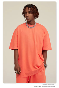 T-shirt vierge 100 % coton épais pour la vente en gros, T-shirts personnalisés pour hommes, T-shirt oversize à col montant - Product Image 6