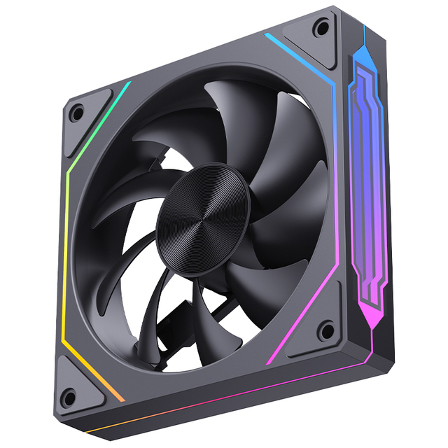 AntarcChill Hot Sale Black Frame Forward120mm ARGB PWM Computer Case Fan Mirror Design High-Performance Cooling for Gaming PC