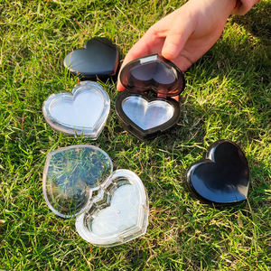 Boîtier de poudre Compact en forme de cœur avec plateau en aluminium emballage cosmétique boîtier de fard à paupières <span class=keywords><strong>vide</strong></span> boîtier d'ombre à paupières en plastique - Product Image 4