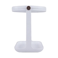 Miroir cosmétique rond de maquillage avec boîte de rangement Miroir de courtoisie avec gradateur tactile Led pour maquillage Miroir de maquillage LED de bureau