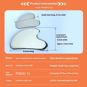 304 Medical Grade Aço Inoxidável <span class=keywords><strong>Gua</strong></span> Sha Raspagem Massagem Ferramenta Em Forma De Coração De Metal <span class=keywords><strong>Gua</strong></span> Sha Levantamento Facial Aço Inoxidável Guasha - Product Image 4