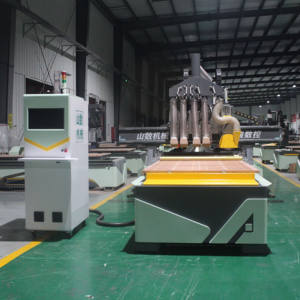 China Kombinierte Platten säge Mehrspindel-CNC-Fräsen Holz bearbeitungs gravur maschine Vakuums auger Hoch effizientes mach3-Zahnrad - Product Image 2