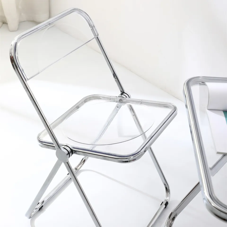 Colorful Transparent Folding Dining Chair Plastic Folding Wedding Acrylic Clear Lucite Chair