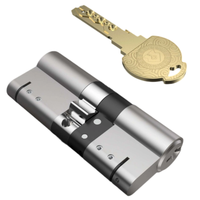 JIXIN Cylindre de serrure de porte antivol en laiton 70 mm, sécurité renforcée avec boîte à clés, pour porte en acier, prévention des incendies