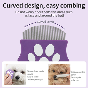 Fabbrica all'ingrosso Logo personalizzato piccole spille in metallo pettine per la pulizia dei capelli di gatto cane <span class=keywords><strong>Pet</strong></span> toelettatura pettine per pidocchi - Product Image 3