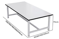 Bureau d'étudiant rectangulaire simple, table longue, taille personnalisée, couleur du plateau au choix, mobilier scolaire pour salle de classe, salle de réunion, salle d'étude
