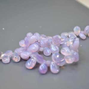 Perles de quartz lavande en forme de poire, bijoux en pierre naturelle personnalisés, pierres précieuses en vrac faites à la main, certifiées au Brésil, différentes tailles - Product Image 1