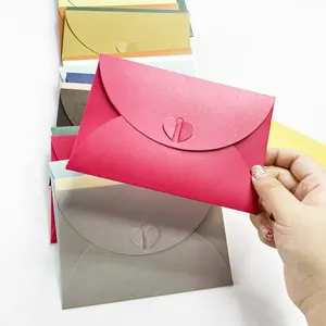 Love Button Pearl Red Paper Envelope Thickened Postcard Envelope Romantic Love Letter Invitation Business Envelope