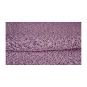 Tissu en tweed fantaisie de qualité supérieure fabriqué en Corée, multi-rose-violet, texture bouclée douce, textile tissé sur mesure OEM & ODM - Product Image 2