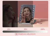 Outil de maquillage en plastique encadré LED Miroir de courtoisie Miroir de table pour cadeau promotionnel