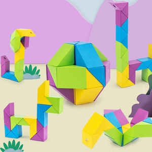 Bloques de Construcción Novedosos 2025, Rompecabezas <span class=keywords><strong>Cubo</strong></span> Serpiente, Juguetes Educativos para Niños, Juguetes de Madera de Alta Calidad - Product Image 2