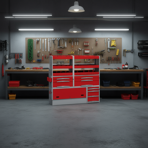 Armoire de rangement en plastique pour automobile 5006 C4 rouge avec tiroirs et étagères pour usage en atelier - Product Image 3