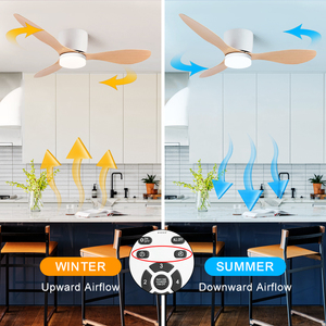C097 Ventilateur de plafond moderne à led avec lumière et télécommande Ventilateur de plafond de 42 et 52 pouces Lampe ABS Ventilateur de plafond à 3 pales et lumière pour le salon - Product Image 5
