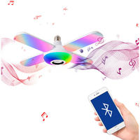 COYOLED pliable intelligent LED télécommande haut-parleur musique ampoule quatre feuilles Audio musique ampoule lumière
