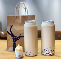 Logo personnalisé canette de boisson gazeuse en plastique transparent PET 330ml 500ml bouteille de boisson canette de boisson transparente pour animaux de compagnie avec couvercle facile à ouvrir