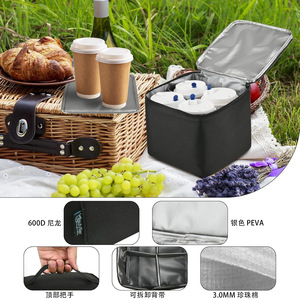 Portable Insulated Beverage Cooler Bag Neoprene Minimalist Design For Picnic Outdoor Use 4 Bottles Capacity - Product Image 3