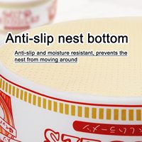 Lit pour chat rond en peluche imprimé en forme de ramen, type fermé, style ramen japonais, double usage, chaud, amovible, lavable, pour usage intérieur en hiver