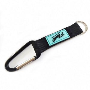 <b>Custom</b> Fashion Print Logo Short Lanyard Carabiner Keychain with Strap Split <b>Key</b> Ring - Product Image 6