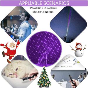 Pointeur laser, pointeur laser violet, lampe indicatrice, pointeur laser longue portée pour la randonnée, lampes de poche rechargeables par USB - Product Image 2