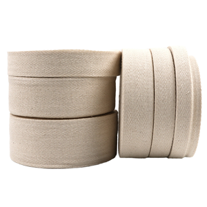 Bán buôn 25mm trắng bông cạnh Twill xương cá <span class=keywords><strong>Webbing</strong></span> ràng buộc băng in logo cho túi may mặc nhà dệt may 6mm chiều rộng - Product Image 1