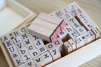 Nouvelle personnalité en bois numérique anglais lettre sceau boîte en bois sceau créatif bricolage peinture timbre