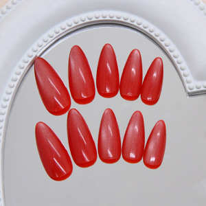 <span class=keywords><strong>Faux</strong></span> Ongles à Presser Effet Œil de Chat <span class=keywords><strong>Bordeaux</strong></span> 30 Pièces Marque Privée, Ongles Scintillants <span class=keywords><strong>Rouge</strong></span> Cerise, Fourniture d'Usine - Product Image 2