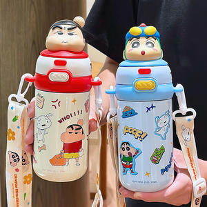 Crayon Shinchan <b>Insulated</b> Water Bottle For Children With Strap 500Ml Portable Thermos <b>Cup</b> School Use - Product Image 2