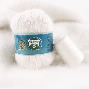 Sợi len dệt kim thủ công chất lượng cao 50+20g/bộ, len cashmere lông mink dài mềm mại, chống xù, dùng thêu cho nữ, nhuộm tái chế - Product Image 2