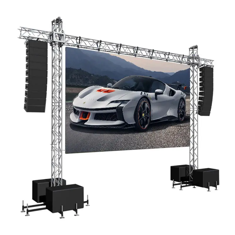 Outdoor smart 10 feet x 6 feet 3d stage curved led background with video processor led display for stage led screen