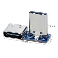 Adaptador de Placa de Prueba USB 3.1 Tipo-C Macho a Hembra, Conector Tipo C de 24 Pines y 2.54 mm para Cable de Transferencia de Datos
