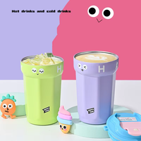 Haute qualité 450ML Double paroi isolé sous vide en acier inoxydable gobelet 316 dessin animé conception Portable tasse corde pour café eau