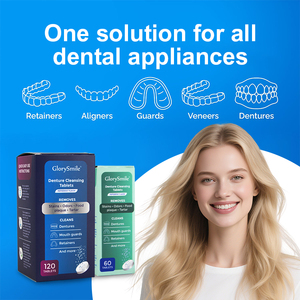 Comprimés dentaires 3-en-1 avancés pour nettoyer, rafraîchir et protéger les prothèses dentaires, saveur menthe, 120 applications - Product Image 5