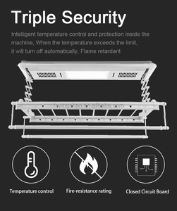 Smart Electric Ceiling-Mounted Clothes Dryer Wall-Mounted Aluminum Laundry Rack UV LED Lighting Max 38kg Capacity <b>for</b> Household - Product Image 5