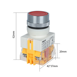 Interruptor de Botón Pulsador Autoblocante Delixi LAY7 11BNZS, Reiniciable, Rojo/Verde, Plano, 3A Máx. Corriente Máxima 24V/5V Voltaje - Product Image 1