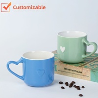 Mug en céramique créatif et mignon en forme de cœur, tasse à eau pour couple, tasse à café, tasse à lait pour le petit-déjeuner, souvenir, cadeau en stock