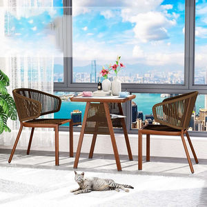 توصيل سريع لطقم أثاث حدائق يتكون من كرسيين وطاولة، أثاث للشرفة والفناء - Product Image 5