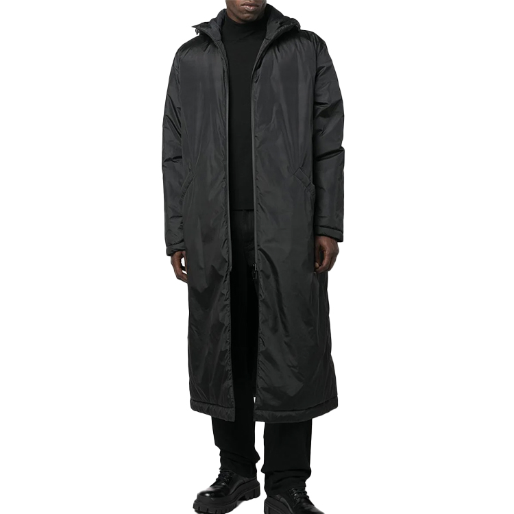 Classis Heren Nylon Gewatteerde Trenchcoats Met Hooded Custom Logo Katoen Gevuld Lange Jassen