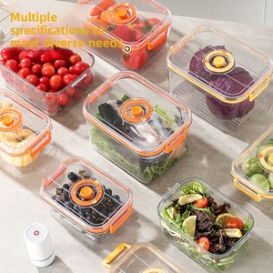 กล่องเก็บอาหารสุญญากาศพลาสติกเกรดสำหรับอาหาร ใช้กับตู้เย็นและไมโครเวฟได้ ชุดจัดระเบียบครัวสำหรับเก็บผักและผลไม้ - Product Image 2