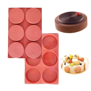 Stampo in Silicone a forma di disco a 6 cavità sottobicchiere crostata sapone fatto a mano Mousse al cioccolato stampi per torte strumenti di cottura resina per torte rotonde grandi