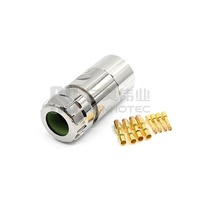 Connecteur d'alimentation circulaire droit M40 8 broches IP67 avec boîtier métallique, contacts sertis or, câblage sur site, prise d'alimentation pour servomoteur