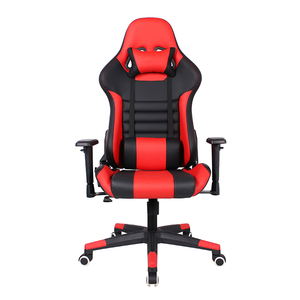 <span class=keywords><strong>Chaise</strong></span> de jeu ergonomique pivotante moderne en similicuir blanc, style course, pour ordinateur et PC, idéale pour les gamers - Product Image 3