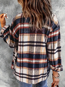 <span class=keywords><strong>Camicia</strong></span> Chic da <span class=keywords><strong>donna</strong></span> a maniche lunghe top <span class=keywords><strong>donna</strong></span> capispalla con collo rovesciato <span class=keywords><strong>camicia</strong></span> a <span class=keywords><strong>quadri</strong></span> Vintage Casual - Product Image 3