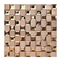 Mosaico de cristal con cara de diamante, mosaico de espejo plateado para la decoración de la barra, pared de fondo con respaldo adhesivo